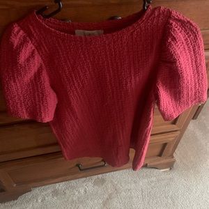 Loft pull over waffle weave rayon short sleeve tops